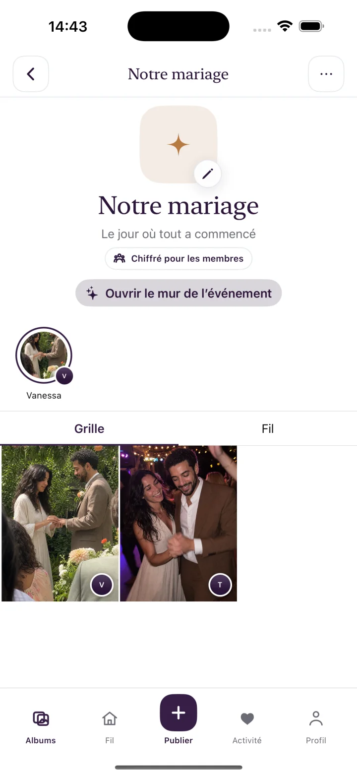 Album de mariage privé de Vanessa dans Only You