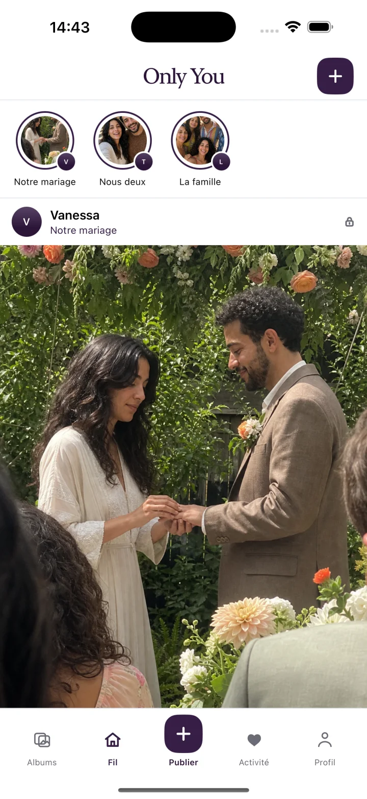 Fil chronologique privé de Vanessa dans Only You